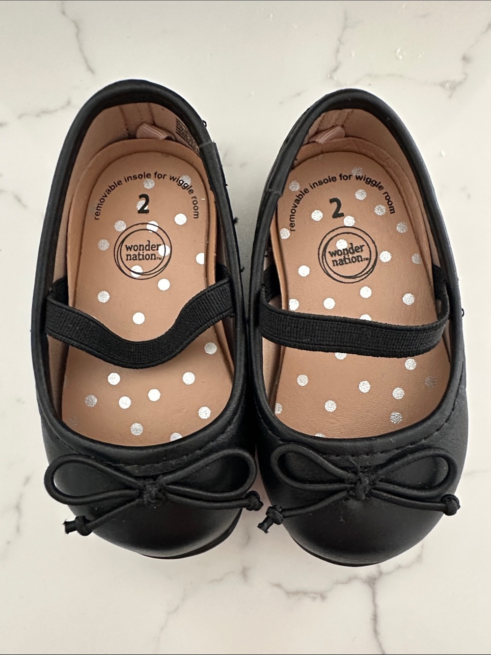 Wonder Nation Baby' Black Mary Jane Ballet Flats